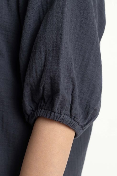 The Flowy Seersucker Raglan Blouse