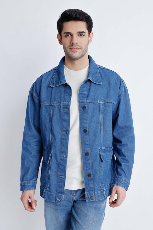 The Dark-Wash Oversized Denim Jacket