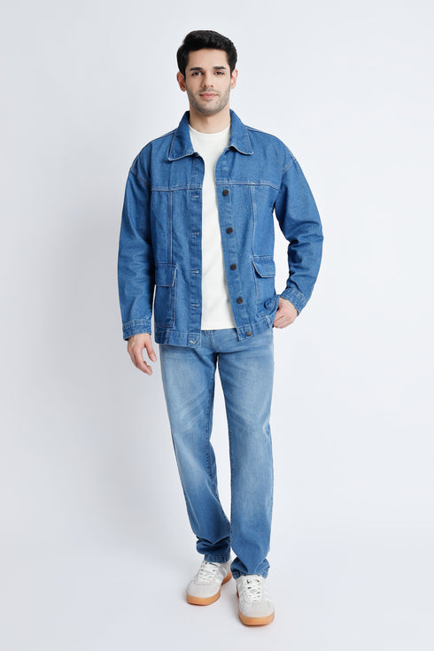 The Dark-Wash Oversized Denim Jacket