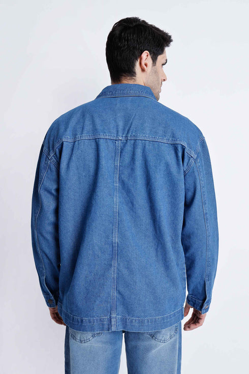 The Dark-Wash Oversized Denim Jacket