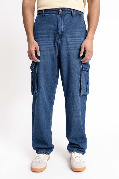 The Dark Wash Cargo Jeans
