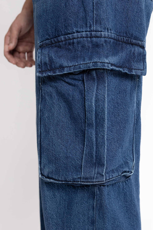 The Dark Wash Cargo Jeans