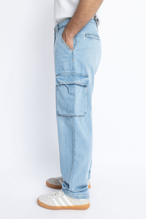 The Light Wash Cargo Jeans