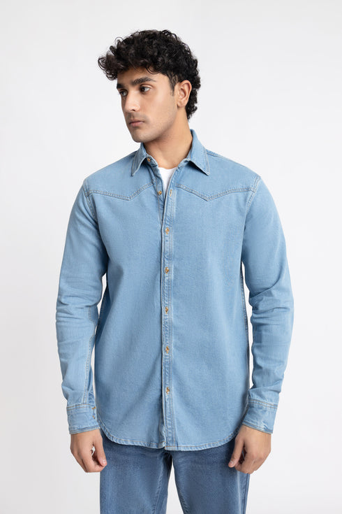 The Light Wash Relaxed Fit Denim Shirt