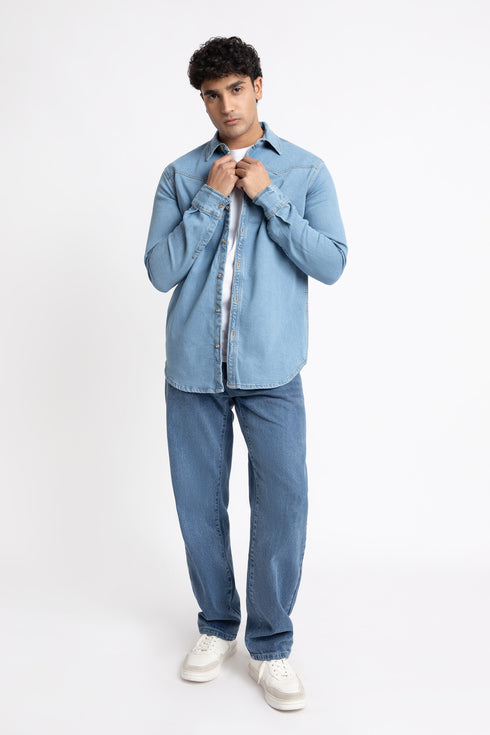 The Light Wash Relaxed Fit Denim Shirt