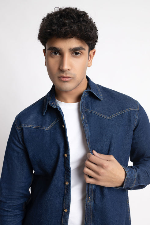 The Dark Wash Relaxed Fit Denim Shoot