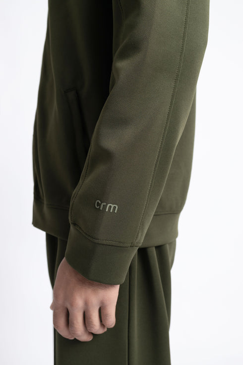 The Forest Green Scuba Mock Neck Hoodie