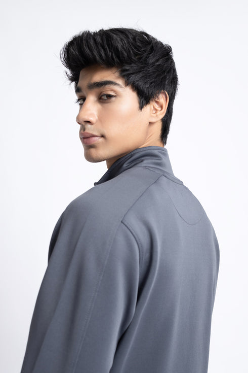 The Grey Scuba Mock Neck Hoodie