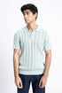 The Chalk Blue Jacquard Knit Polo