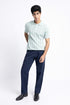 The Chalk Blue Jacquard Knit Polo