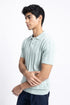 The Chalk Blue Jacquard Knit Polo