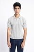 The Grey Jacquard Knit Polo