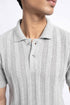 The Grey Jacquard Knit Polo