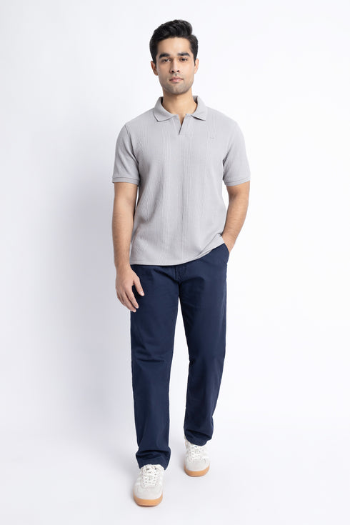 The Grey Waffle Knit Polo