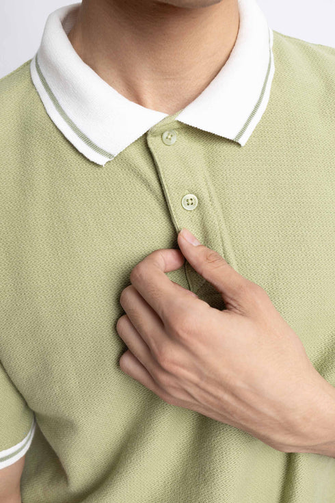 The Herringbone Jacquard Polo
