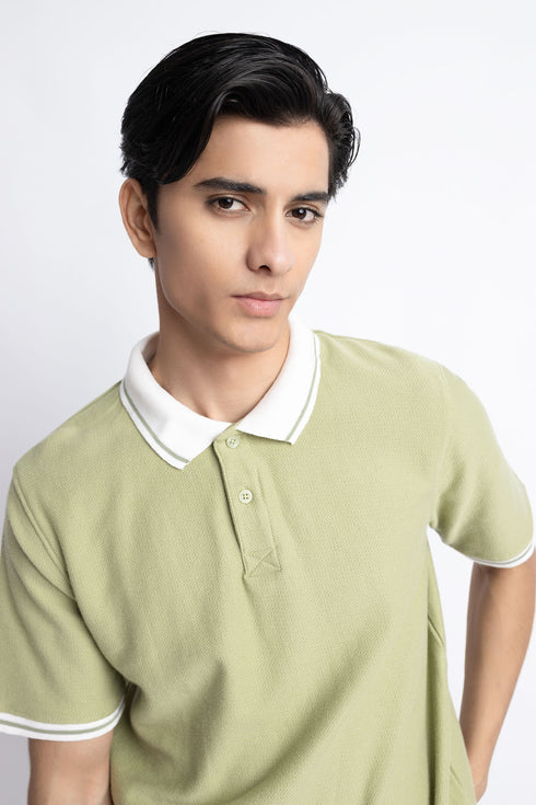 The Herringbone Jacquard Polo