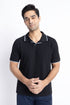 The Black Waffle Knit Polo