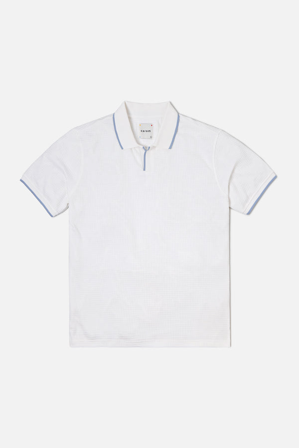 The White Waffle Knit Polo