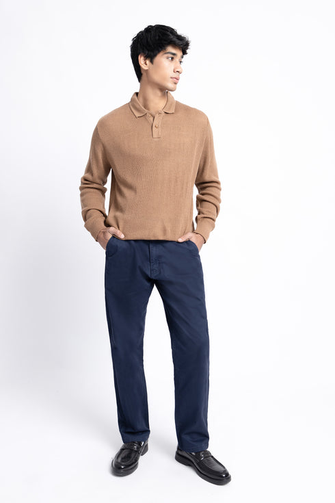 The Brown Waffle Knit Polo