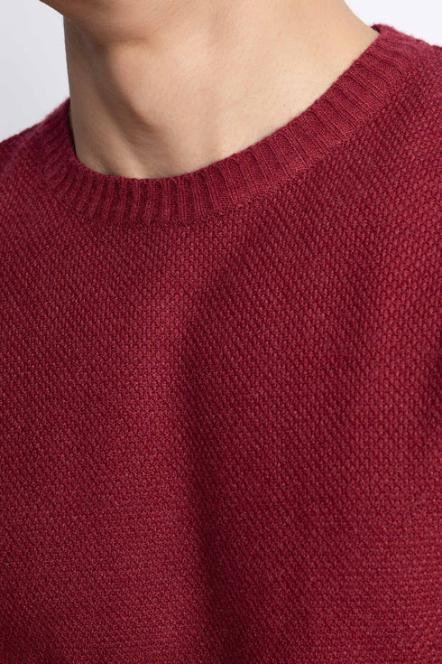 The Maroon Regular Fit Sweater