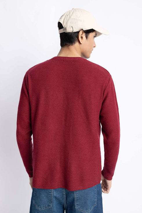 The Maroon Regular Fit Sweater