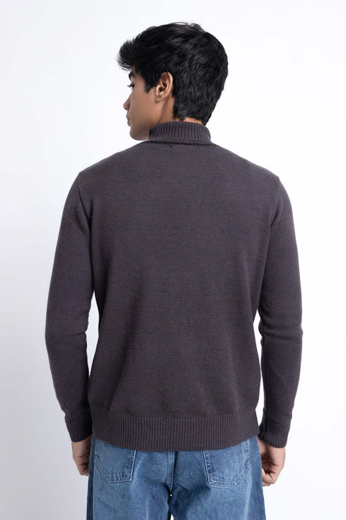 The Plum Truffle Regular Fit Turtleneck Sweater