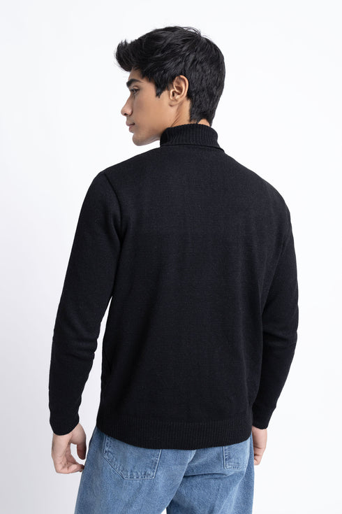 The Black Regular Fit Turtleneck Sweater