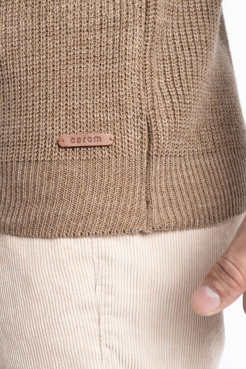 The Brown Half Zipper Mock Neck