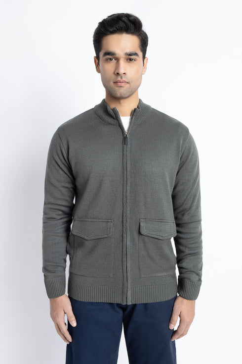 The Olive Grey Mock Neck