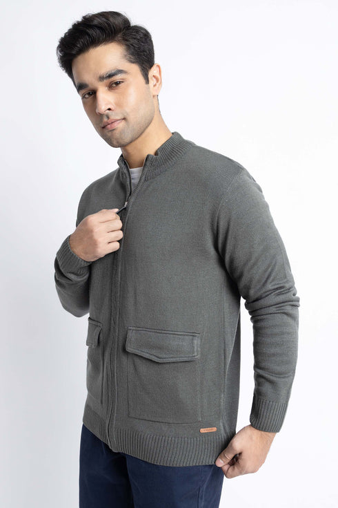The Olive Grey Mock Neck