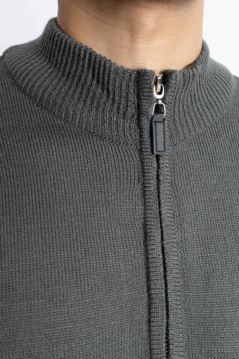 The Olive Grey Mock Neck