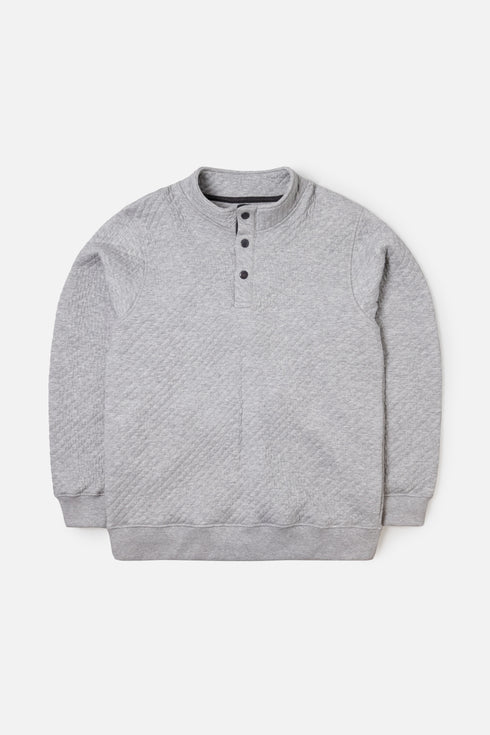 The Grey Quilted Regular Fit Mock Neck
