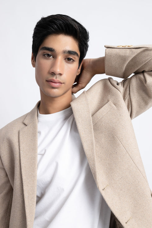 The Beige Regular Fit Blazer