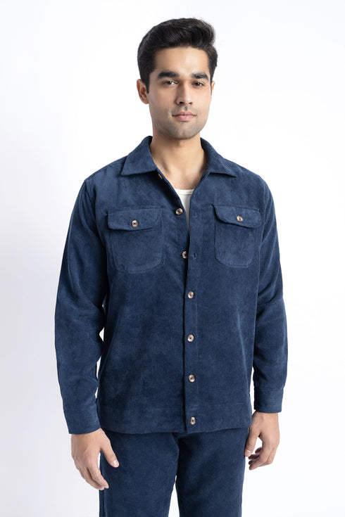 The Navy Corduroy Shacket