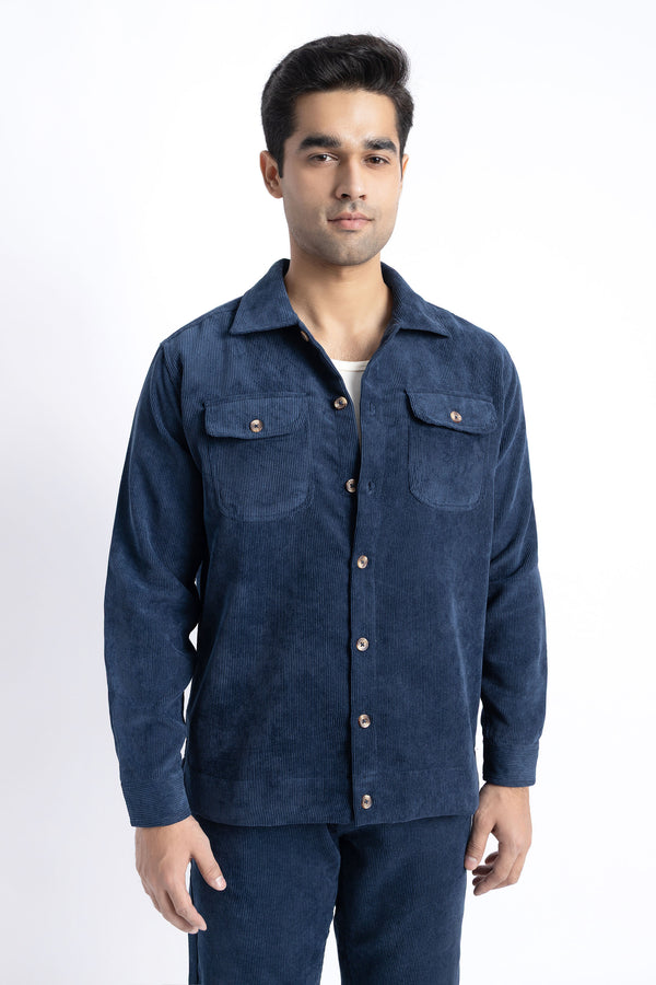 The Navy Corduroy Shacket