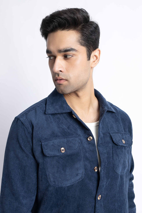 The Navy Corduroy Shacket