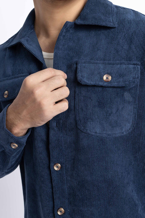 The Navy Corduroy Shacket