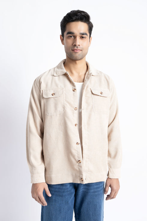 The Beige Corduroy Shacket