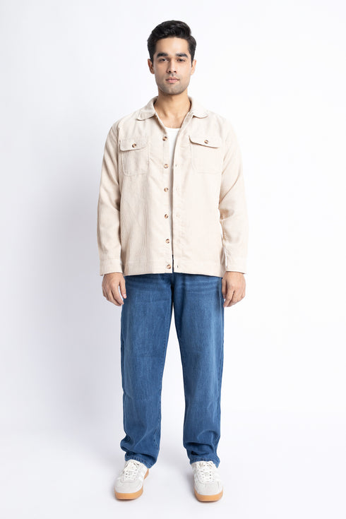 The Beige Corduroy Shacket