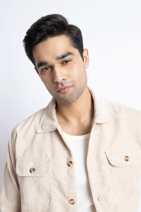 The Beige Corduroy Shacket