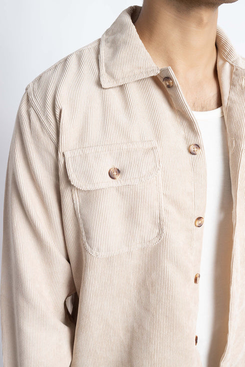The Beige Corduroy Shacket