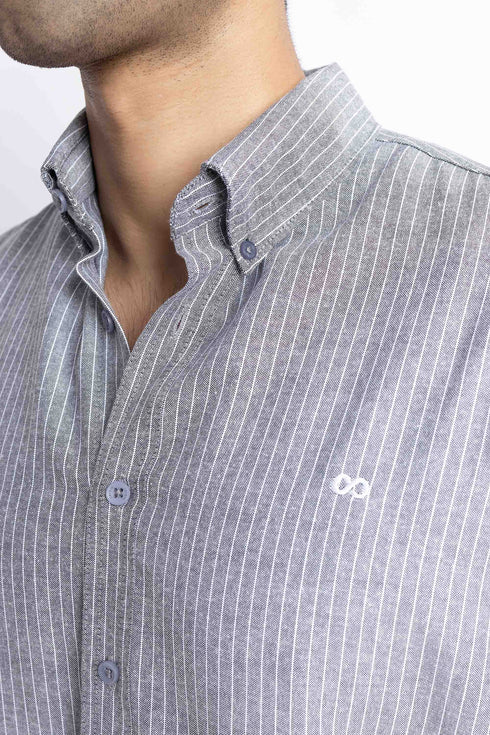 The Grey Pinstripe Regular Fit Shirt