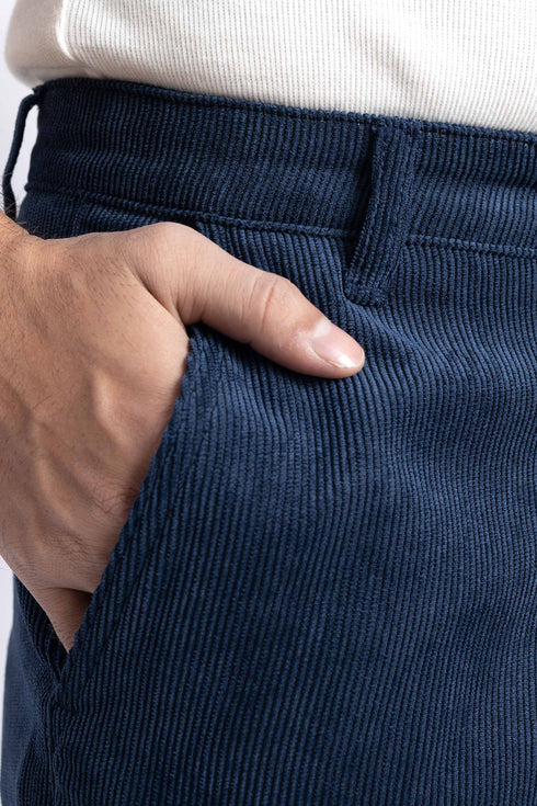 The Navy Corduroy Tapered Fit Pants