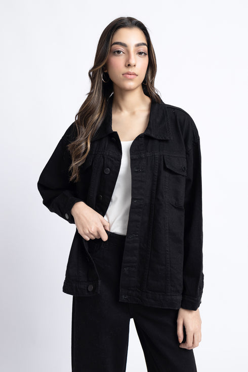 The Black Oversized Denim Jacket