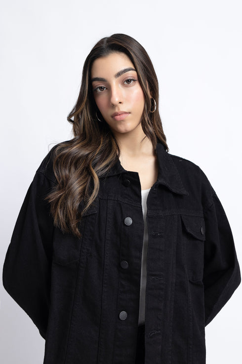 The Black Oversized Denim Jacket
