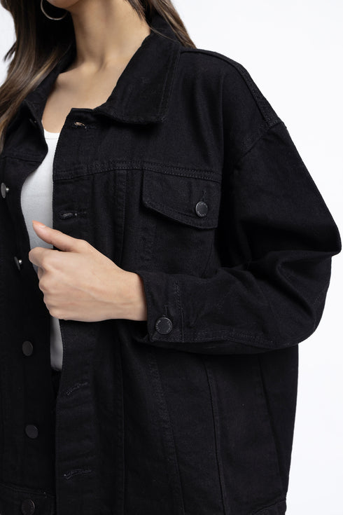 The Black Oversized Denim Jacket