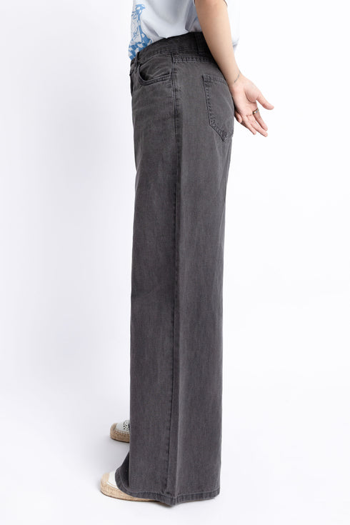 The Charcoal Wide Leg Jeans