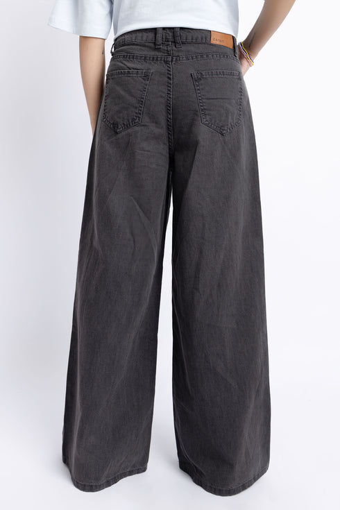 The Charcoal Wide Leg Jeans