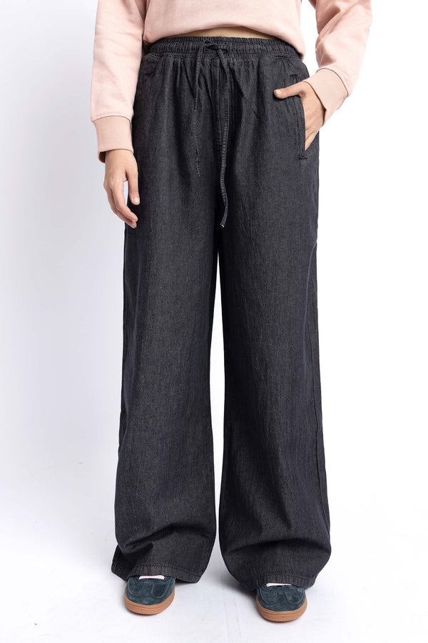 The Charcoal Pull Up Wide Leg Jeans