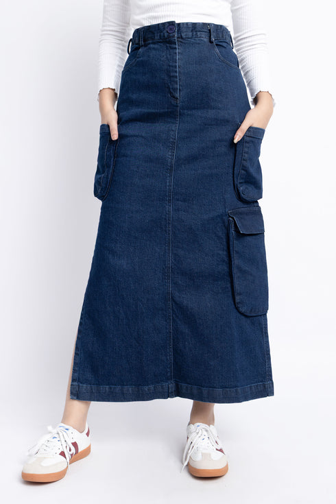 The Denim Cargo Skirt